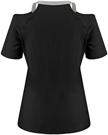 UIKMNH Košulje za ženske majice Košulje Kratki rukav hladno rame opuštena košulja za ljetno srce