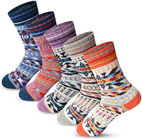 5 pari ženskih debelih pletenih vunenih toplih čarapa Ležerne čarape za žene slobodne veličine