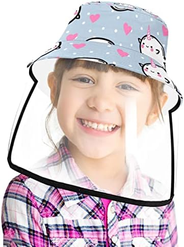 Zaštitni šešir za odrasle sa štitom za lice, ribarska šešira protiv sunca, riblji jednorog srca srce
