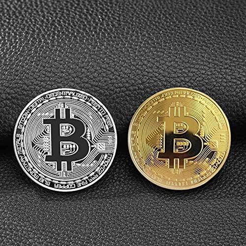 Replika Komemorativni novčić 1 Kreativni suvenir pozlaćeni novčić Bitcoin Prikupljanje fizičkog zlata Bitcoin Fizički komemorativni
