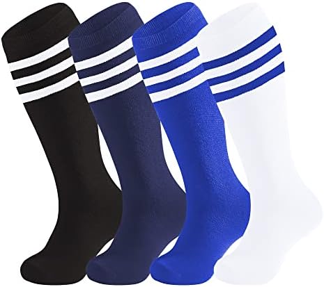 Dječje nogometne čarape s tri pruge, čarape do koljena, pamučne sportske čarape za dječake i djevojčice, čarape s cijevima