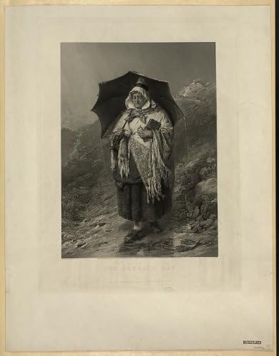 PovijesneFindings Foto: Dan subote, 1877., starija žena, kišobran, kiša, W.H. Simmons