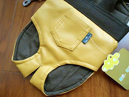 Torba/ruksak za prednje rame od mekane PU kože za kućne pse, štence i mačke, velika, žuta